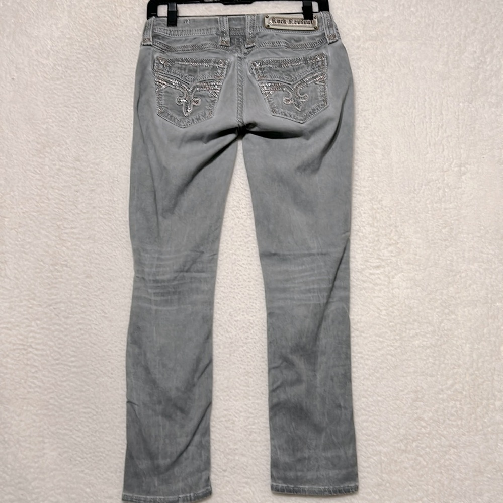 Rock Revival sequin  bling pocket Boris crop jeans size 25